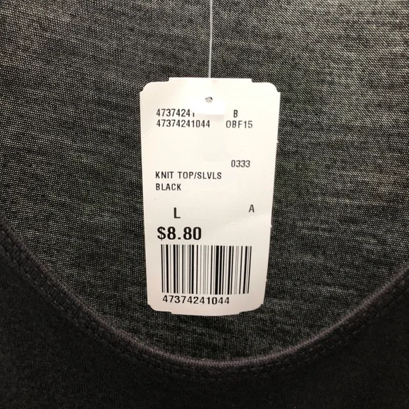 FOREVER 21 Scoop Neck + Side Sheer Knit Bi-Level Tank Top Black, Size L, NWT! - Picture 12 of 14